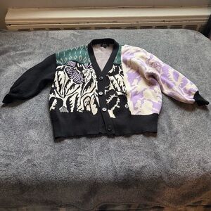 Lea & Viola Black and Lavender Knit Top